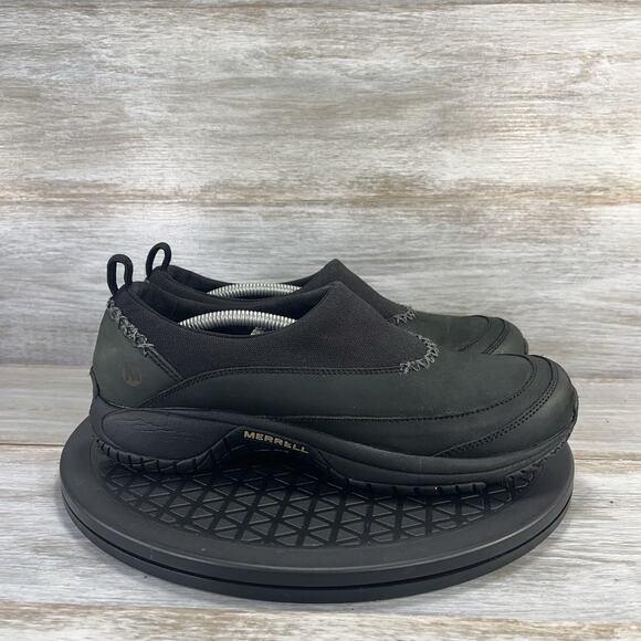 Merrell Women’s Encore Stowe Black Leather Slip-On Mules Size 9 - Picture 3 of 8